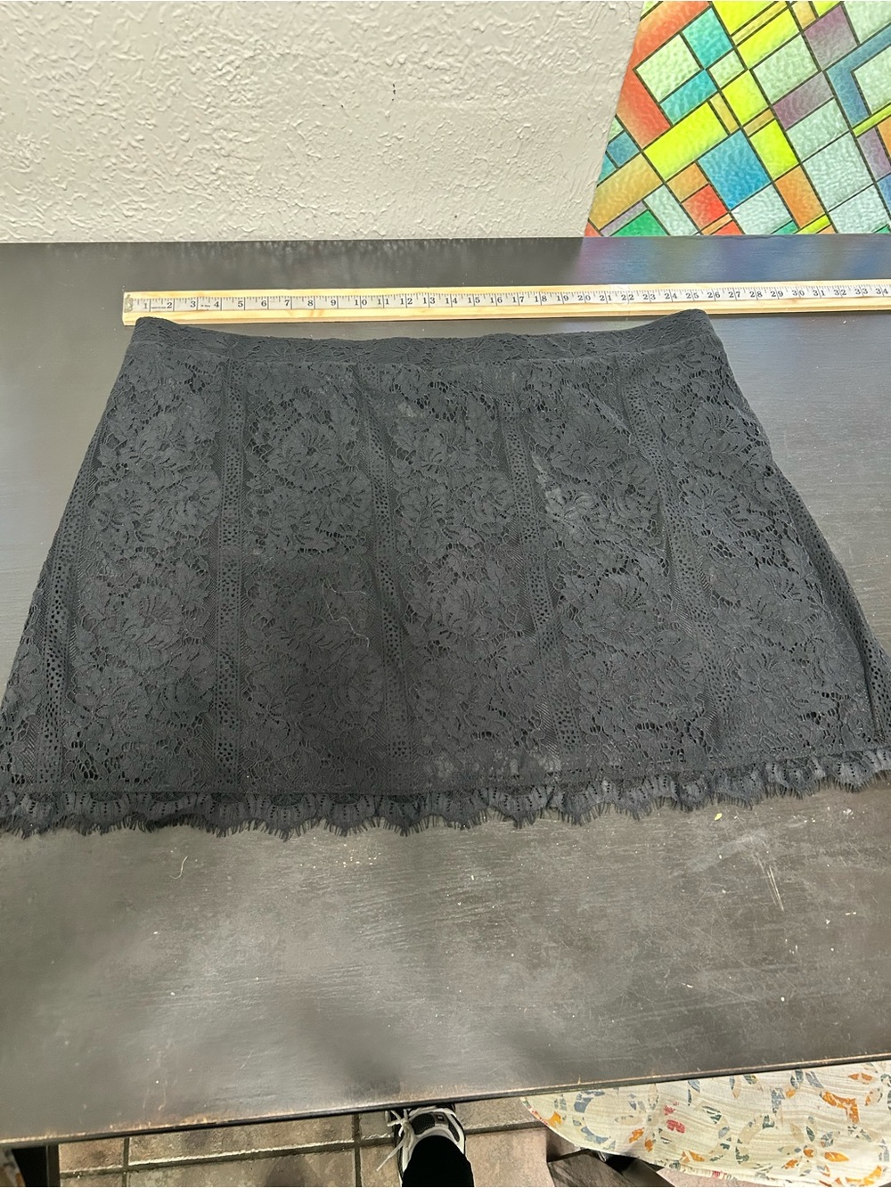 Isaac Mizrahi Black Lace Mini Skirt